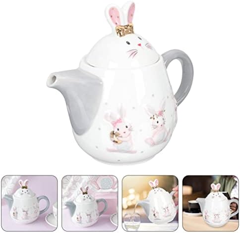 Didiseaon cvjetni kettle čajnik za čaj za čaj za zečji čaj slatka zečja čajnika mali keramički čaj lonac ukrasna voda kotlić za cvjetni