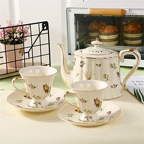 Walnut Vintage francuska kremasta boja keramička obojena zlatna šalica za kavu u obliku čaše engleskog čaja čaj od crnog čaja