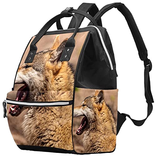 Wolf Open Mouth Tote torbi za pelene torbe mame ruksak Veliki kapacitet pelena vrećica za njegu za njegu beba za njegu bebe
