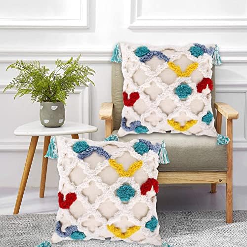 Aoke boho jastuk prekriva moderni geometrijska djetelina boho jastuci ukrasni jastuk jastuka jastuk jastuk žuto plavo bijelo mekano