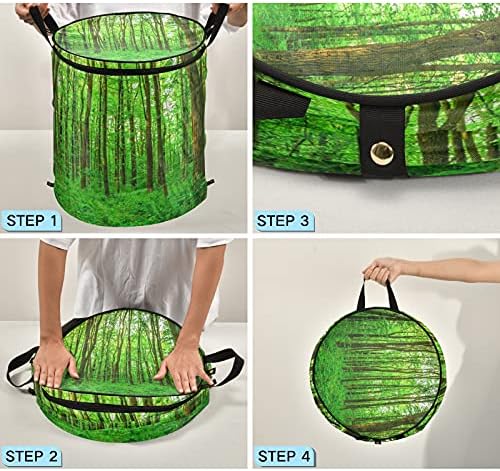 Šumsko zeleno stablo Pop up Up pranje rublja s poklopcem sklopiva košarica za odlaganje srušena vrećica za pranje rublja za hotel u