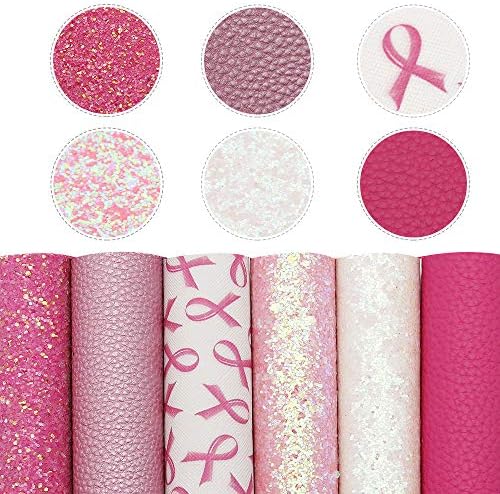 David Angie 6pcs 7,9 13,4 tema raka dojke PU kožni list ružičaste serije sjajni list sintetičke kože za naušnice, mašne za kosu, Uradi