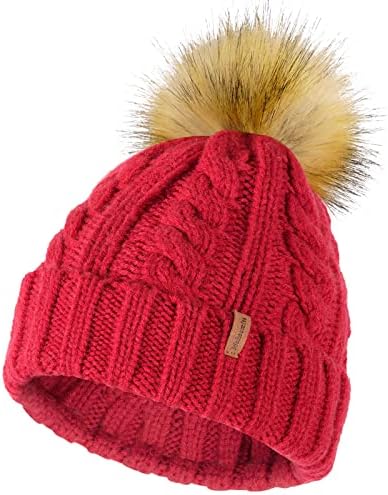 Konblimc Slouchy Beanie zimski šešir za žene - Slouch kabel pleteni šeširi - Topla Kršava pletena kapica za hladno vrijeme