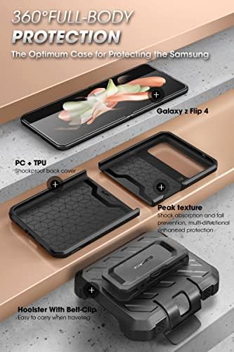 Supcase Unicorn Beetle Pro serijski slučaj za Samsung Galaxy Z Flip 4 5G, Dvo-sloj s dvostrukim tijelom Robusni zaštitni slučaj s futrolom