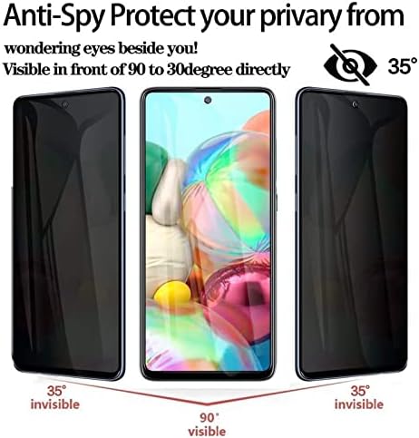 [2 pakiranja] Zaštitna folija za ekran privatnosti Samsung Galaxy S20 FE / A51/ A52 / a a53, [Ne podržava otključavanje putem otiska