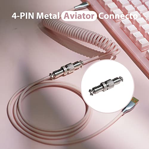 Epomaker Macaron 1,8m namotana Type-C na USB A TPU mehanički kabel za tipkovnicu s odvojivim priključkom Aviator za igračku tipkovnicu/tablet/pametni