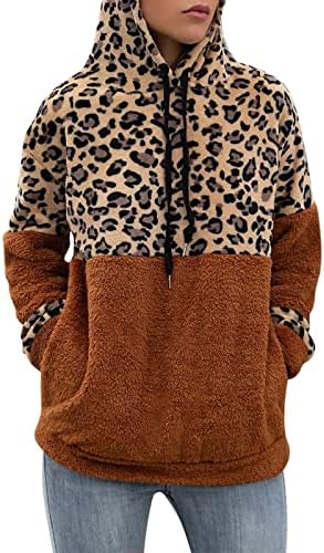 Ženski seksi džemperi pulover leopard print plišani džemper jakna pulover jakna od runa proljeće