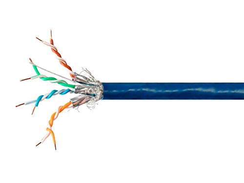 Monoprice Cat7 Bulk Network kabel - 1000 stopa - plava | 10G, 650MHz, S/FTP, Solid, 23AWG, Bare Copper - Entegrade Series