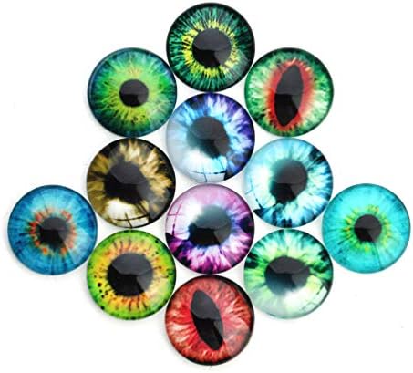 Sewacc obojeno staklo 20 pcs Mješoviti stil zmajevi oči životinjsko oči staklo okrugle kuglice okrugli vremenski poklopac dragulja