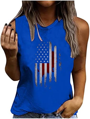 Ženski tenk vrhovi ljetna američka zastava tenk 4. srpnja majice majice bez rukava bluza casual tunika USA zastave domoljubne majice