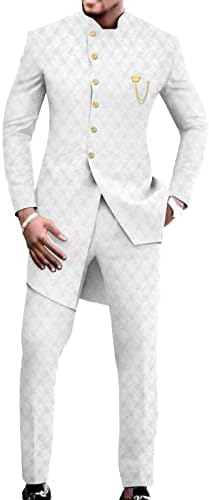 Afričko odijelo za muškarce s jednim grudima vitke jakne i hlače 2 komada Poslovno odijelo vjenčana večer