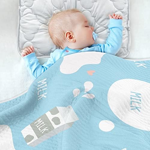 Swaddle pokrivač mlijeka krava tiskani pamučni pokrivač za dojenčad, prima pokrivač, lagana mekana pokrivača za krevetić, kolica, rasadnici,