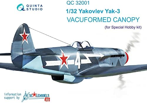 QC32001 quinta studija - 1/32 Vakumirani bistri nadstrešnica za Yak -3