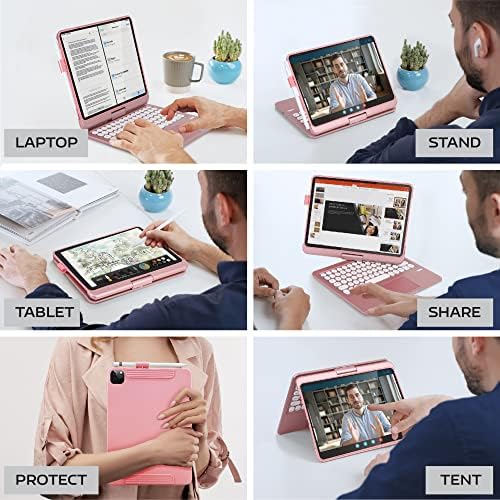Mobee Unitype iPad Pro 11 inčni slučaj 2021 Slučaj s tipkovnicom i trackpad - Magic Backlit Tipkovnica - Smart Touchpad - Magnetic