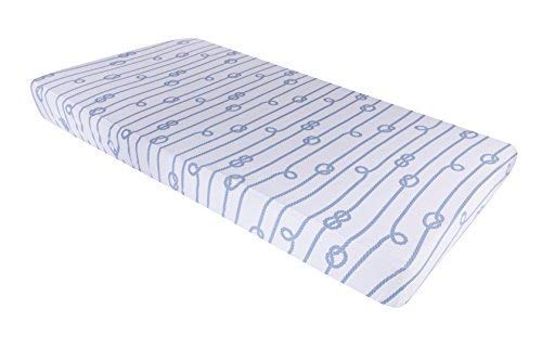 Pakiranje n igranje prijenosnih krevetića set dres pamuk 2 pakiranje - prašnjavo plavi nautički tisak