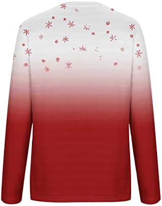 Ženske božićne majice moda 2023 Novogodišnja košulja dukserica dugih rukava snježna pahuljica gmaz