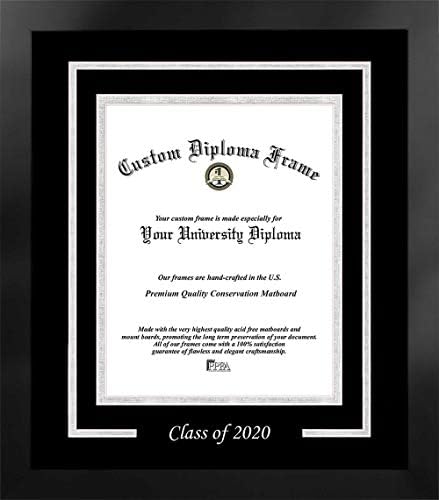 Proslavni okviri Klasa 2020. jednostruka mat 8.5W x 11h zlatno utisnuti okvir diplomske diplome, crni