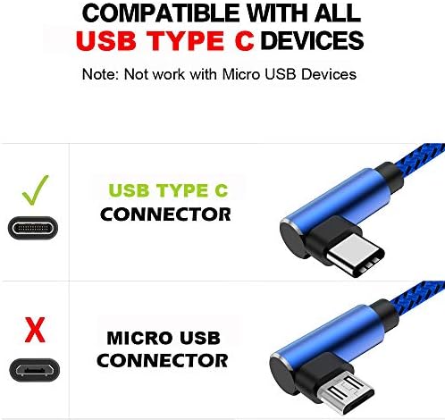 Ctreey USB C kabel 90 stupnjeva desni kut Brzi USB Type C punjač kabela za iPad Pro 2018, Samsung S10 S9 Plus S8 Galaxy Note 9 8, LG