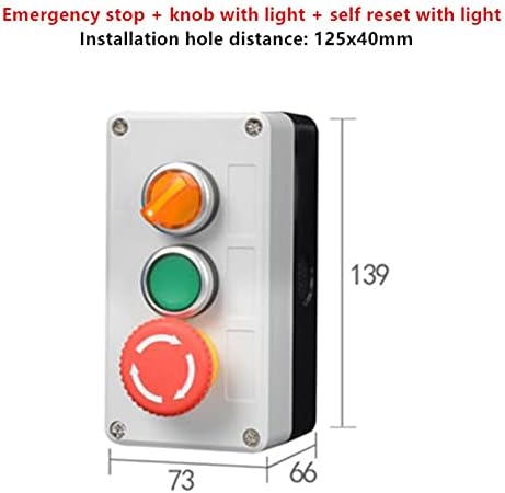 Dfamin upravljački okvir s prekidačem gumba za svjetlo 24V/220V s hitnim zaustavljanjem gumba za samostalno resetiranje industrijskog