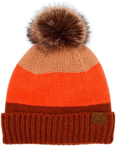 Zimski šešir za šešire od bini-a. n. e. u teškoj pletenoj tkanini s podstavom od šerpe vune i rastezljivim pompom