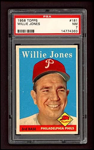 1958. Topps 181 Willie Jones Philadelphia Phillies PSA PSA 7.00 Phillies