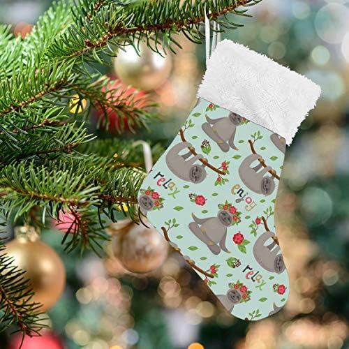 Alaza božićne čarape Slatki legovi opuštajući se na tropskim lianama podružnice klasične personalizirane male čarape ukrasi za obiteljski