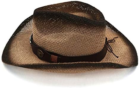 Manhong Hat kožna kapica Hat Men, jahanje pojasa, široki kauboj zapadni retro bejzbol kape za bejzbol kapu