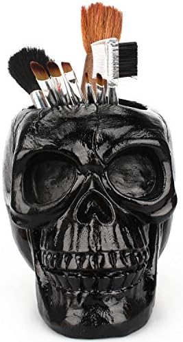 Držač četkica za šminku lubanje glava držač olovke Halloween Vanity Desk Organizator Organizator stacionarni dekor Organizator Skull