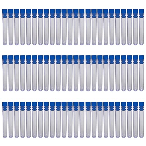 Plastične epruvete i čepovi, prozirne epruvete od 12 mm do 75 mm s plavim čepovima za znanstvene eksperimente, kuglice za pohranu tekućih