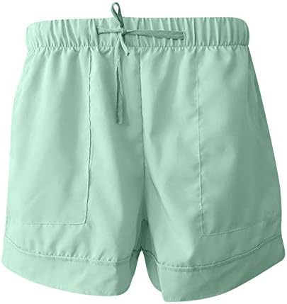 Huojing Plus kratke hlače za žene čvrste boje labave vruće hlače džepovi izvlačenje elastičnog struka ljetne kratke hlače