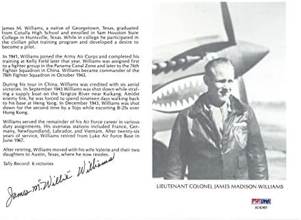 James Willie Williams potpisao je 8x10 PSA DNA AC42491 WWII ACE 6V - Autografirane NBA fotografije