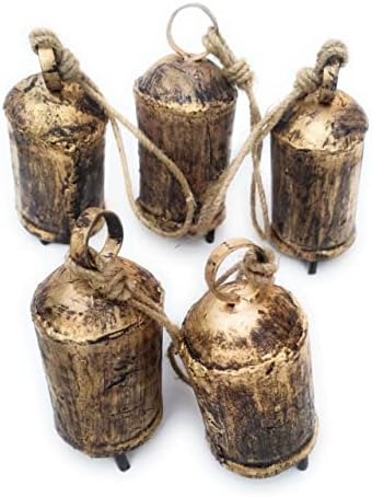 Rustikalni metalni cilindar oblik limenih krava zvona Božić svečano zvona za dekor, antičko zlato