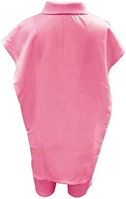NQGSNTC Ženski asimetrični gumb za rub dolje Preveliki prsluk Top Bodycon kratke hlače 2 komada odjeće podudarni set
