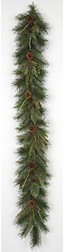 Silksareforever 6'lx12 W Umjetni Timbercode Pinecone, Cedar, Juniper & Bay Leaf Garland -Green/Brown