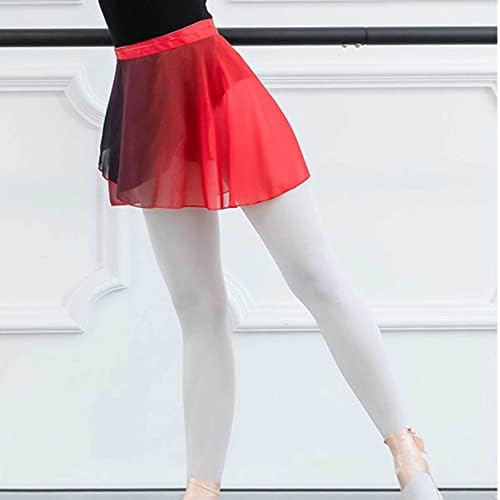 EasyForever Žene djevojke asimetrični šifon balet za ples suknja preko šal suknje s klizačem s kravatom struka