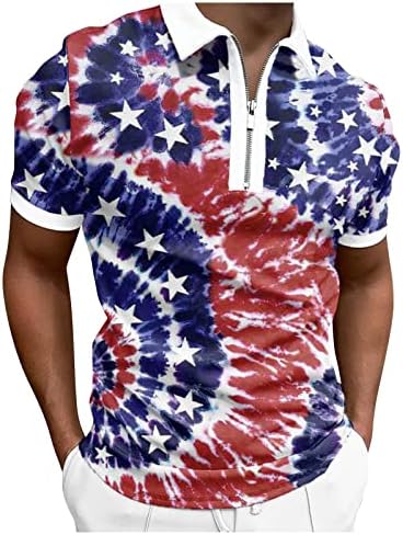 Muške američke zastave polo majice 4. srpnja Patriotske majice Summer casual 3D otisci kratkih rukava vintage golf polos