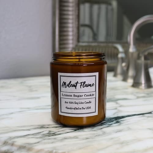 Ardent Flame svijeće | Kolačić od limunovog šećera | prirodni sojin vosak svijeća za dekor doma | Izuzetno mirisno | Premium Miris