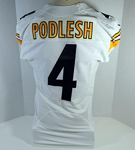 2014. Pittsburgh Steelers Adam Podlesh 4 Igra izdana White Jersey 42 DP21206 - Nepotpisana NFL igra korištena dresova