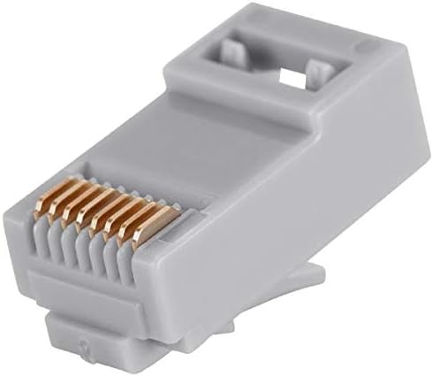 Monoprice 8P8C RJ45 utikač s umetcima za čvrsti Cat6 Ethernet kabel - Sive zlatne kontakte