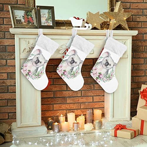 Alaza božićne čarape crtić koala tropska životinja klasična personalizirana velika čarapa ukrasa za obiteljsku prazničnu sezonu dekor