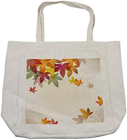 AMBESONNE jesenska torba za kupovinu, siluete lišća javorovog drveća u pastelnim bojama Klasična Shady priroda Grafička slika, ekološki