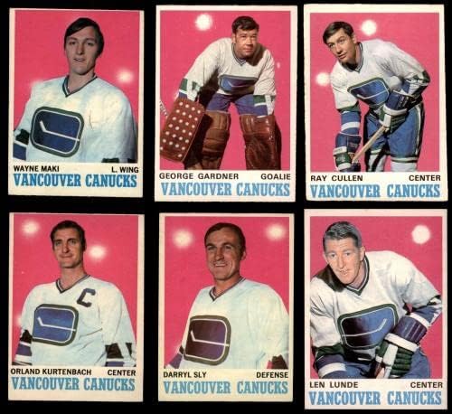 1970-71 o-pee-chee Vancouver Canucks u blizini Team Set 5-Ex-Nepotpisane hokejaške karte