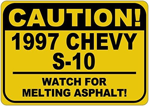 1997. 97 Chevy S -10 OPREZ ASPHALT Znak Asfalt - 12 x 18 inča