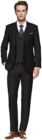 Amyox muški vitki fit 3 komada odijelo dva gumba poslovna haljina za vjenčanje tux odijelo set jakna prsluci s kravatom s kravatom