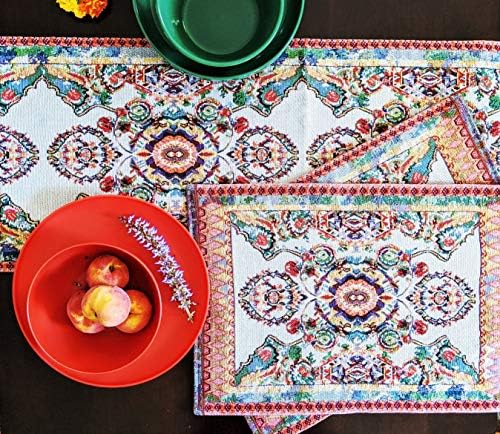 Tache Rococo Elegantna ukrašena bjelokosti šareni paisley blagovaonica pamučna posteljina tapiserija tkani stol trkač 13x90