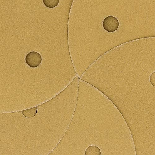 Dura -Gold 5 Diskovi za brušenje - 220 grit - 5 rupa uzorak i 5 Kuka i petlja za podlogu