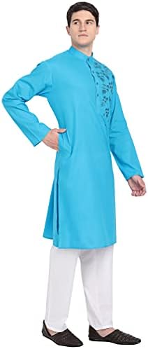 Skavij kurta pidžama set za muškarce izvezeno odijelo za svadbenu zabavu od pamuka