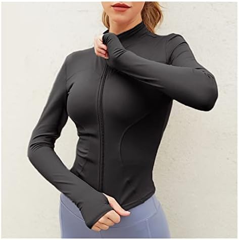 TWDYC Sportska jakna s dugim rukavima Žene zip fitness joga košulja zima topla teretana top aktivna odjeća