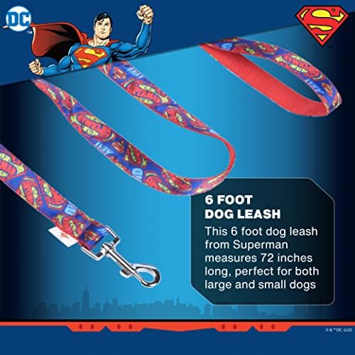 DC Comics Superman 4 Foot Dog Leash | Slatka crvena i plava povodca za pse lako se pričvršćuju na bilo koji pseći ovratnik ili pojas
