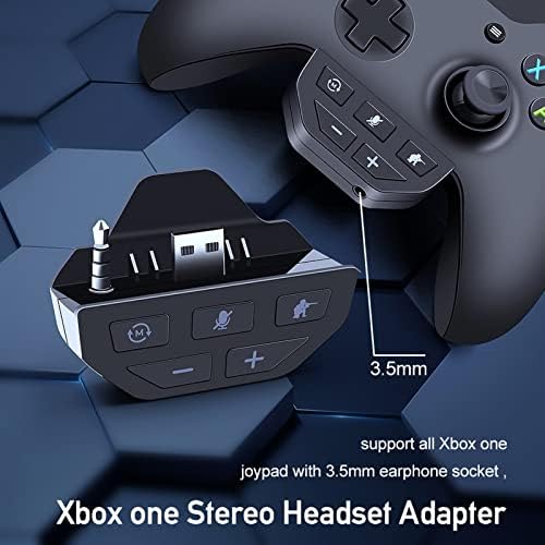 Adapter za slušalice Xbox One, audio adapter stereo slušalica s podešavanjem glasnoće, s 3,5 mm priključni kontroler, pogodan za Xbox